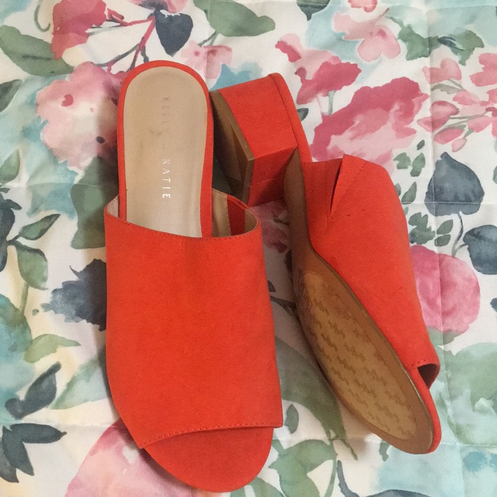 Orange mules open toe by Kelly & Katie sz 8 9